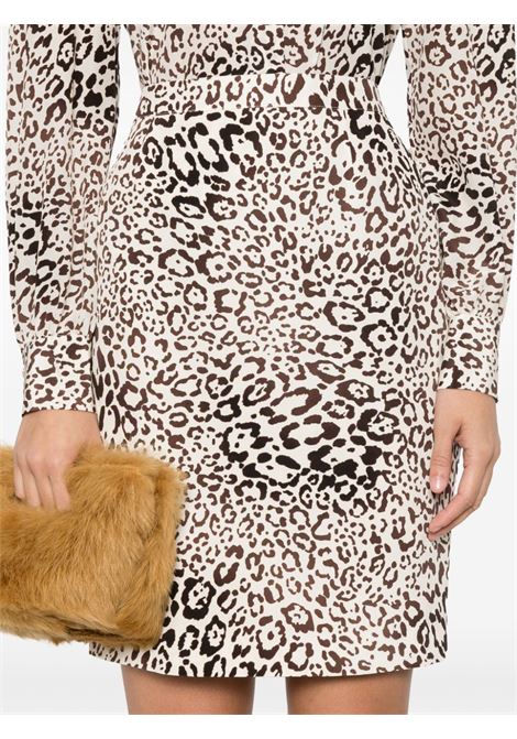 Beige leopard-print silk mini skirt Alessandra rich - women ALESSANDRA RICH | FABX4038F44781949